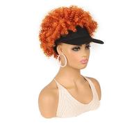 Parrucca da cappello soffice a vite da donna, parrucca da berretto da baseball in fibra sintetica for un look elegante(Black2)