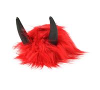 Parrucca da carnevale da diavolo con corna - rossa