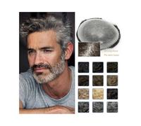 Parrucca da chignon da uomo 0.1-0.12 millimetri Dei Capelli Degli Uomini Parrucchino Dei Capelli Umani di Remy Degli Uomini Parrucca Sistemi di Sostituzione Dei Capelli Pezzo Capillare Protesi Parrucc