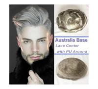 Parrucca da chignon da uomo Centro in pizzo traspirante con sistema di sostituzione dei capelli intorno Toupee da uomo in pizzo svizzero con pezzo di capelli in poliestere trasparente for parrucche da