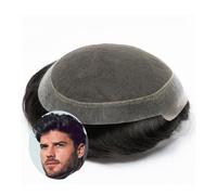 Parrucca da chignon da uomo Durevole Australia Base Del Merletto Protesi for Capelli da uomo 100% Sistemi di Capelli Umani Unità Invisibile Merletto Svizzero Uomini Toupee Uomini Parrucchino Parrucca