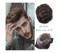 Parrucca da chignon da uomo Legato a mano India Remy Capelli Uomini Sistema Tutti i Colori Parrucchino Del Merletto Parrucchino 120% Densità Nodo Candeggiato Pezzo di Capelli Svizzeri Del Merletto for
