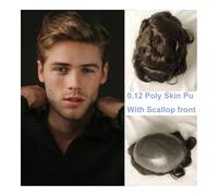 Parrucca da chignon da uomo Protesi for capelli umani Parrucche da uomo Pelle resistente in poliestere Toupee da uomo Sistema di sostituzione Pelle Unità for parrucchino umano Toupee da uomo Parrucca
