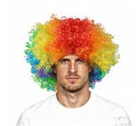 Parrucca da Clown,Arcobaleno Afro Parrucca Riccioli Parrucca Riccia,Donna Uomo,Hippie Discoteca Popstar 60s 70s 80s Per Costumi in Maschera Festa Carnevale Halloween Circo Cosplay Festa a Tema