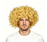 Parrucca da Clown,Oro Afro Parrucca Riccioli Parrucca Riccia,Donna Uomo,Hippie Discoteca Popstar 60s 70s 80s Per Costumi in Maschera Festa Carnevale Halloween Circo Cosplay Festa a Tema