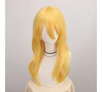 Parrucca da cosplay anime, parrucca da principessa, parrucca lunga e ondulata di colore biondo giallo, parrucca sintetica per ragazze, parrucca da cosplay ondulata gialla, cosplay per feste di Ognissa