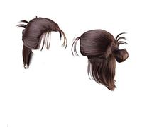 Parrucca da cosplay con capelli legati dietro, del personaggio de L'attacco dei giganti, colore marrone scuro, da uomo, per costume da festa