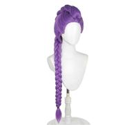 Parrucca da demone viola da donna, parrucche lunghe intrecciate viola pop miste for cosplay, treccia con clip per Donne Affascinanti