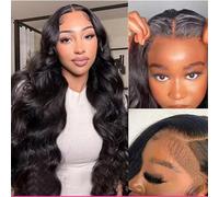 Parrucca Da Donna 180% Pizzo Senza Colla - Indossa E Vai 6X4/5X5 Chiusura In Pizzo Parrucca Frontale Ondulata In Capelli Umani Per Donna