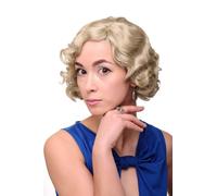 Parrucca da Donna 20er Anni Swing Bob Mosso Parrucca Bionda Ca. 25 CM