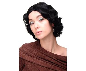 Parrucca da Donna 20er Anni Swing Bob Mosso Parrucca Nera Ca. 25 CM A4002-1