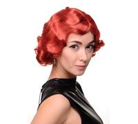 Parrucca da Donna 20er Anni Swing Bob Mosso Parrucca Rossa Ca. 25 CM