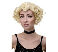 Parrucca da Donna 20er Anni Swing Jazz Ricci Onde Biondo Chiaro Biondo GFW1717