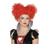 Parrucca da donna a forma di cuore rosso regina del cuore Alice nel paese delle meraviglie regina rinascimentale rococò barocco