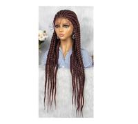 Parrucca da donna a treccia Full Lace Cuneo 36 pollici Long Box Trecce sintetiche a treccia per capelli neri da donna (1B-BUG)