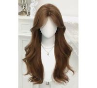 Parrucca da Donna Adatto for l'uso quotidiano Parrucca con gancio a mano in pizzo Capelli lunghi ricci Riga centrale Copricapo completo da donna Parrucche in Pizzo