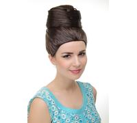 Parrucca da Donna Beehive Chignon Braun Turbante Vintage Retrò 50er 60er
