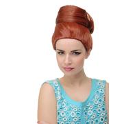 Parrucca da Donna Beehive Chignon Rosso Turbante Vintage Retrò 50er 60er