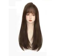 Parrucca Da Donna Capelli Lunghi Capelli Artificiali Naturali Senza Tracce Anti-Età Fibbia Interna Leggermente Riccia Capelli Medi E Lunghi