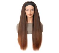 Parrucca da donna Capelli lunghi da donna con parrucca, fascia for lo styling quotidiano pigro Parrucche umane(Bruin)