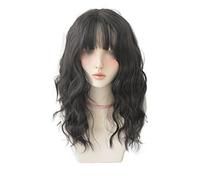 Parrucca da donna capelli lunghi ricci castani tinti neri sulla parte superiore parrucca sintetica ad alta temperatura con botto donne alla moda parrucca per capelli festa donna