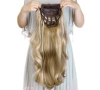 Parrucca da donna, capelli sintetici lunghi e lisci, con clip, capelli biondi, 61 cm, 210 g (8-22#)