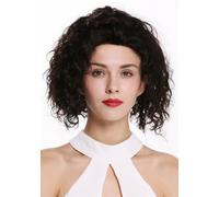 Parrucca da Donna Capelli Veri Marrone Scuro Natura Lace-Front Teil-Mono Ricci