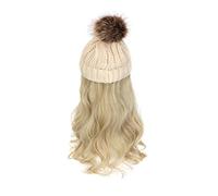 Parrucca da Donna Cappello Lavorato a Maglia,Cappello Caldo Lavorato a Maglia Invernale,Cappello Beanie da Donna Cappello Lavorato a Maglia Parrucca Cappello Invernale Lavorato a Maglia di Lana Capell