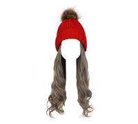 Parrucca da Donna Cappello Lavorato a Maglia,Cappello Caldo Lavorato a Maglia Invernale,Cappello Beanie da Donna Cappello Lavorato a Maglia Parrucca Cappello Invernale Lavorato a Maglia di Lana Capell