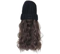 Parrucca da Donna Cappello Lavorato a Maglia,Cappello Invernale Caldo Lavorato a Maglia,Cappello for Parrucca Invernale da Donna Cappello a Cuffia Capelli Lunghi Ricci Ondulati Ragazza Moda Parrucca d