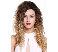 Parrucca da Donna Ciuffo Laterale Afro Ricci Crespi Ombreggiato Braun Biondo
