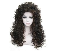 Parrucca da donna con capelli lunghi e ricci, resistente al calore, sintetica, Aimole