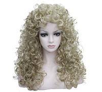 Parrucca da donna con capelli lunghi e ricci, resistente al calore, sintetica, Aimole