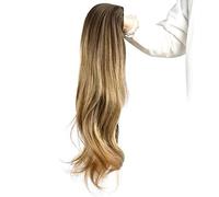 Parrucca da donna con capelli lunghi ondulati lunghi da 61 cm, con clip, con capelli sintetici giapponesi, 210 g (9-7-2#)