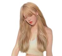 Parrucca Da Donna Con Capelli Lunghi Ricci, Parrucca Bionda Naturale Traspirante, Copertura Completa Della Testa