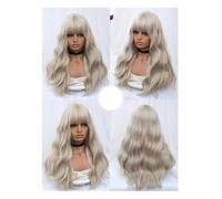 Parrucca Da Donna Con Lunga Frangia Riccia Bionda Sabbia, Cuoio Capelluto Realistico, Copricapo Completo Quotidiano Naturale