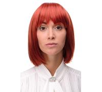 Parrucca da Donna Corto Bob Longbob Coda Liscia Rosso Fuoco 7803-137 Parrucca