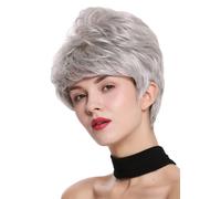 Parrucca da Donna Corto Capelli Cotonati Voluminoso Grigio Argento Chiaro DW2461
