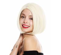 Parrucca da Donna Corto Longbob Bob Riga Liscio Biondo Platino VK-54