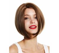 VK Event Fashion Parrucca da donna VK-54-12 Corto Longbob Bob riga liscia Castano