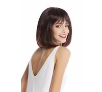 Parrucca da Donna Corto Lunghezza Spalla Bob Longbob Coda Liscia Mogano Braun