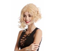 Parrucca da Donna Corto Lunghezza Spalla Wild Ricci Asimmetrico Mix Biondo Hell