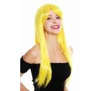 Parrucca da Donna Cosplay Lunga Liscia Frangia con Riga Giallo YZF-41062