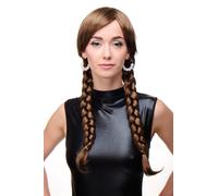 Parrucca Da Donna Cosplay Marrone Dorato Treccia Da Scuola 3446-12