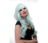 Parrucca da Donna Cosplay Verde Chiaro Ondulato Lungo Coda Liscia 285-T5507 65cm