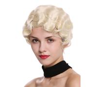 Parrucca da Donna Donne 20er Anni Charleston Mosso Riga Biondo Platino