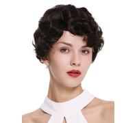 Parrucca da Donna Donne Corto 20er Anni Charleston Mosso Riga Braun
