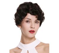 Parrucca da Donna Donne Corto 20er Anni Charleston Mosso Riga Braun