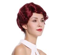 Parrucca da Donna Donne Corto 20er Anni Charleston Mosso Riga Rosso