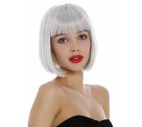 Parrucca da Donna Donne Corto Bob Coda Liscia Grigio Bianco Grigio 7803-001